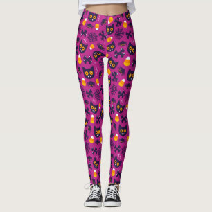 LEGGINGS GATOS ESPOOKY Y CANDY CORN HALLOWEEN