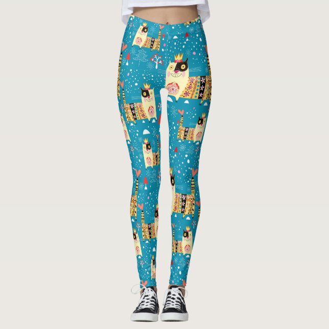 Leggings Gatos, hippie, bohemios y gatos espirituosos libre (Anverso)