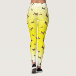 Leggings Gatos Kitty leopardo patrón piel gradiente amarill