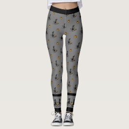 Leggings Gatos negros brutos de Halloween - Gris
