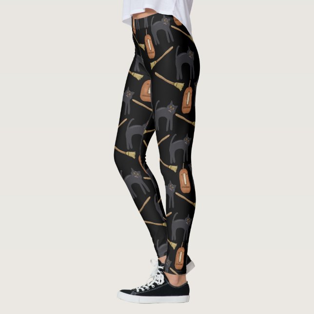 Leggings Gatos negros, cuartos, calabazas | Halloween (Izquierda)