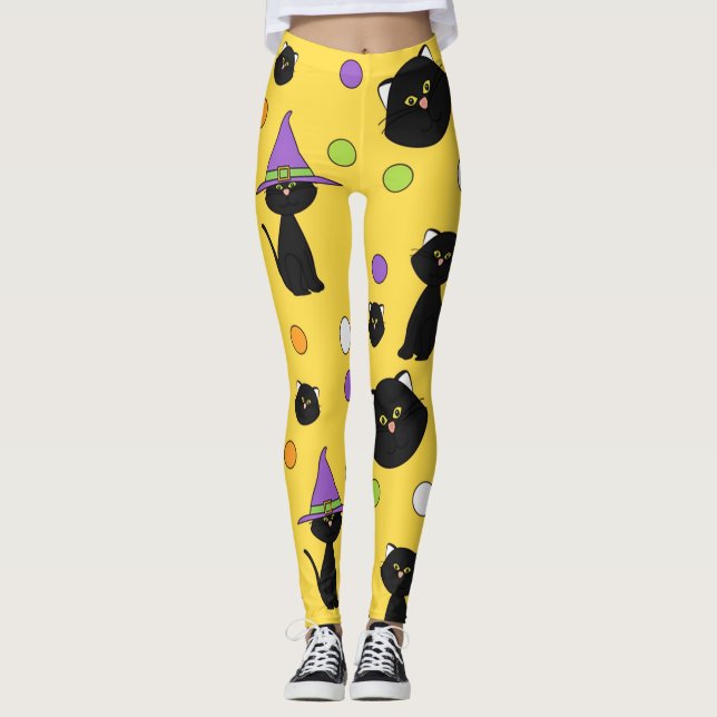Leggings Gatos negros de Halloween (Anverso)