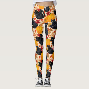 Leggings Gatos negros y calabazas