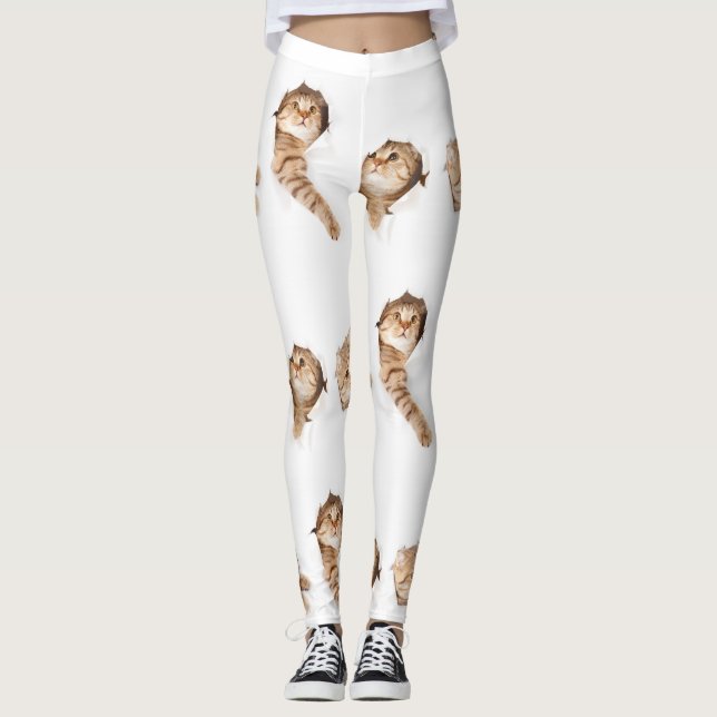 Leggings Gatos que rasgan un agujero en sus polainas (Anverso)