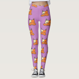 Leggings Gatos serios en morado