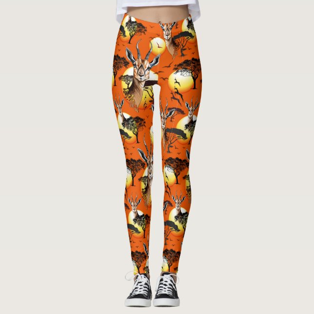 Leggings Gazelle Animal salvaje Antelope africano (Anverso)