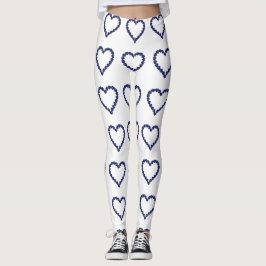 Leggings Gemstone Sapphire Blue Heart