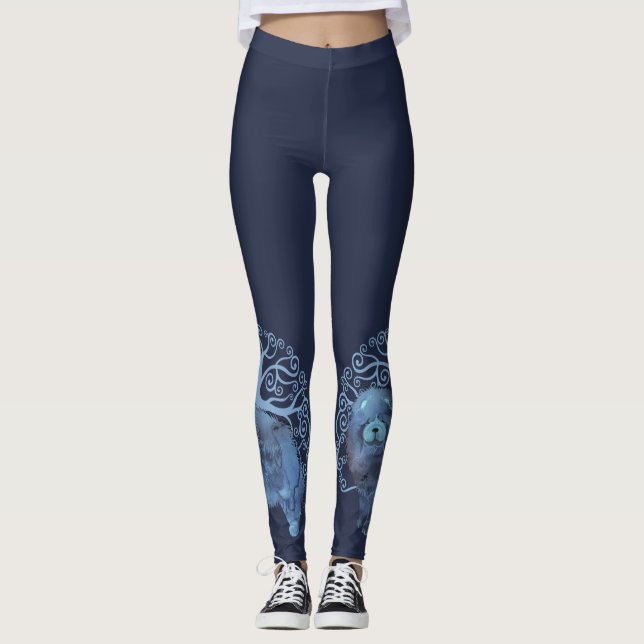 LEGGINGS GENES FADERABLES COLGAN ÁRBOL DE NAVY DE LA VIDA (Anverso)