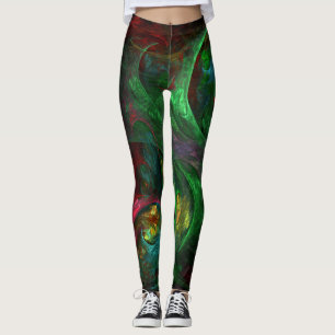 Leggings Génesis Arte abstracto verde