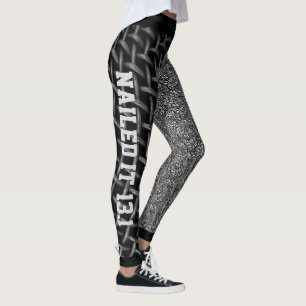 Leggings Genial Negro y Blanco Abstracto Lo Clavó