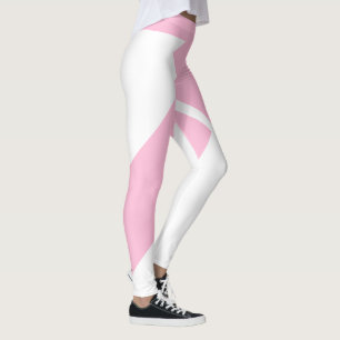 Leggings Geo asimétrico rosa + blanco