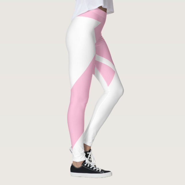 Leggings Geo asimétrico rosa + blanco (Derecha)