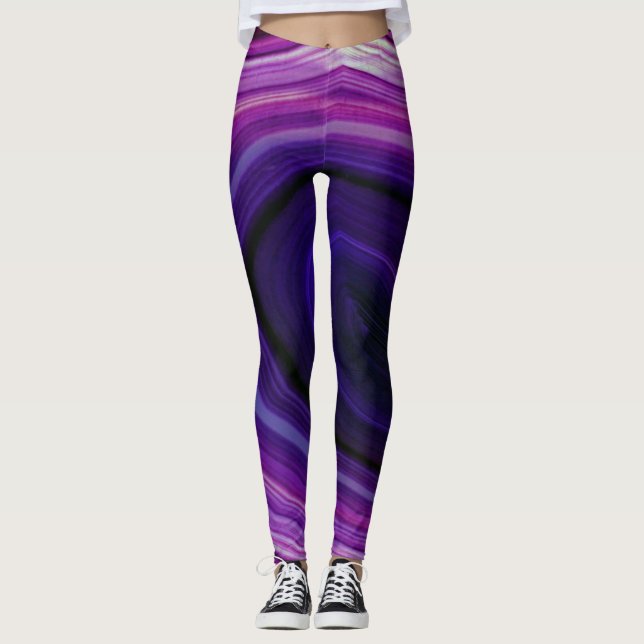 Leggings Geode púrpura de caída (Anverso)