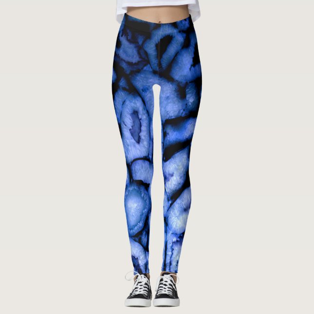 Leggings Geodesia de agato de cuarzo azul (Anverso)