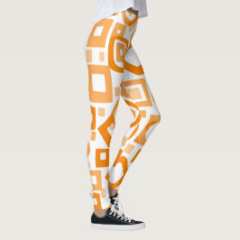 Leggings Geometría blanca naranjaLeggings