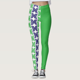 Leggings Geometría de la moda: Piernas modernas verdes azul
