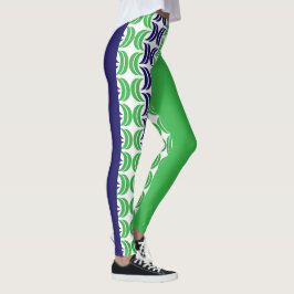 Leggings Geometría de la moda: Piernas modernas verdes azul