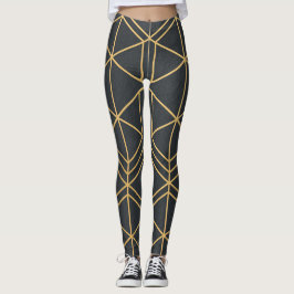 Leggings Geometría de Línea Dorada – Geométrica Elegante Si
