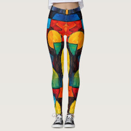 Leggings Geometría de sueños vibrantes: arte abstracto mode