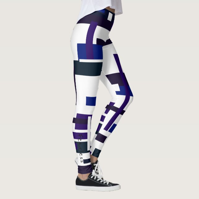 Leggings Geometría divertida Resumen Arte Leyendas sin mied (Derecha)