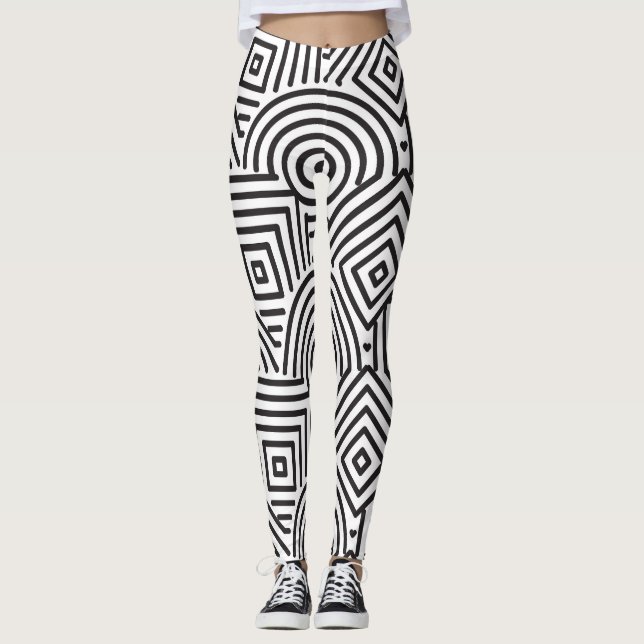 Leggings Geometría gráfica: Leggencias de patrones de belle (Anverso)