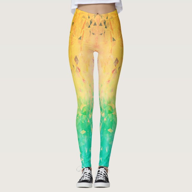 Leggings Geometría - lima de limón (Anverso)