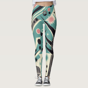 Leggings Geometría Retro Árbol Petrificado Atómico