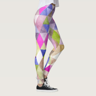 Leggings Geometría/Triángulos de la acuarela del Boho de Pi