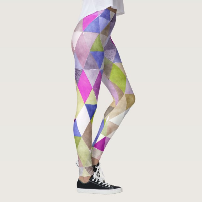 Leggings Geometría/Triángulos de la acuarela del Boho de Pi (Derecha)