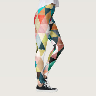 Leggings Geometría/Triángulos de la acuarela del Boho de Pi