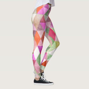 Leggings Geometría/Triángulos de la acuarela del Boho de Pi