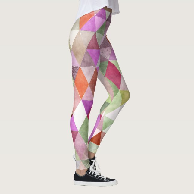 Leggings Geometría/Triángulos de la acuarela del Boho de Pi (Derecha)