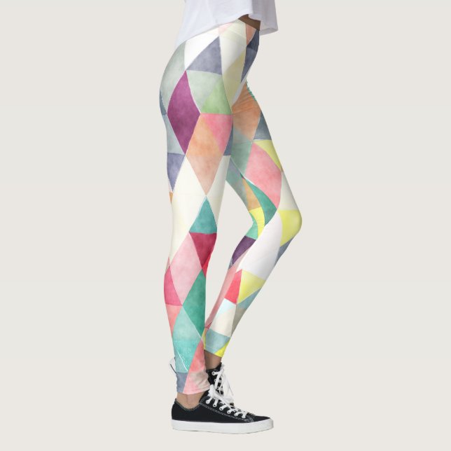 Leggings Geometría/Triángulos de la acuarela del Boho de Pi (Derecha)