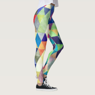 Leggings Geometría/Triángulos de la acuarela del Boho de Pi