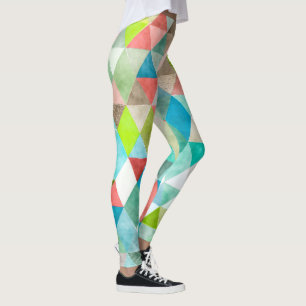 Leggings Geometría/Triángulos de la acuarela del Boho de Pi
