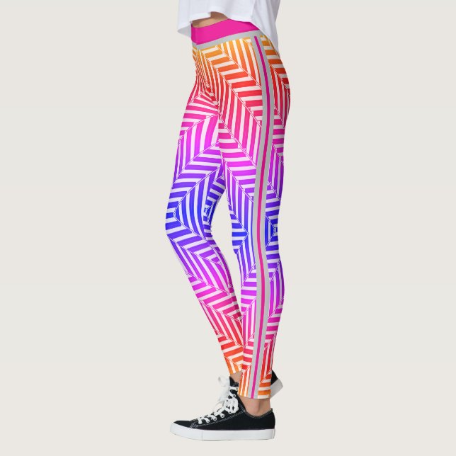 Leggings Geometric Maze Optical Illusion Pattern  (Izquierda)