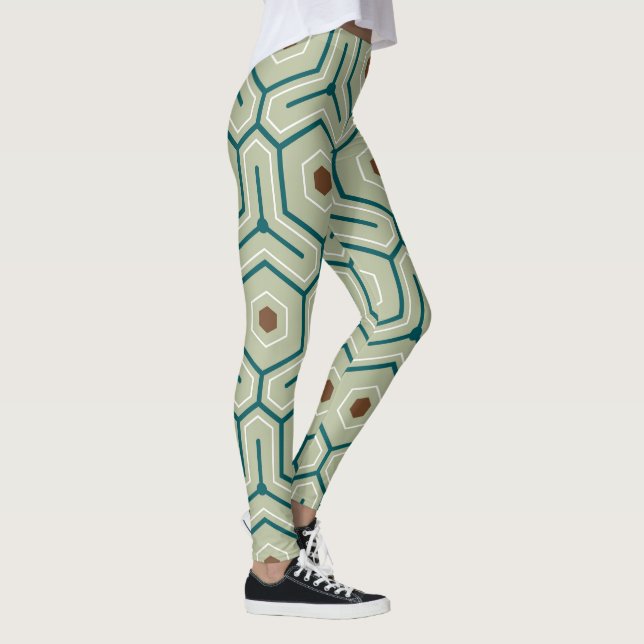Leggings Geometric pattern with interlocking hexagons (Derecha)
