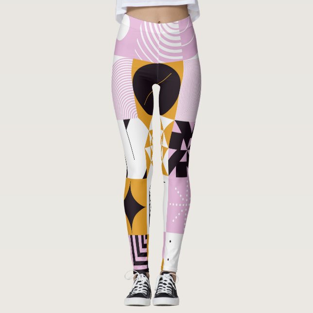 Leggings Geométrica Escandinava: Obra de arte de mano. (Anverso)