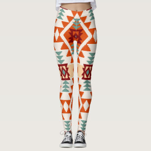 Leggings Geométrica sin soltura de estilo nativo americano