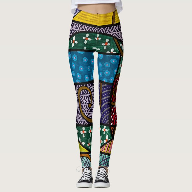Leggings geométricas multicolores de Laurie (Anverso)