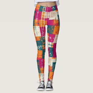 Leggings Geométrico abstracto en negrita - Textura de pince