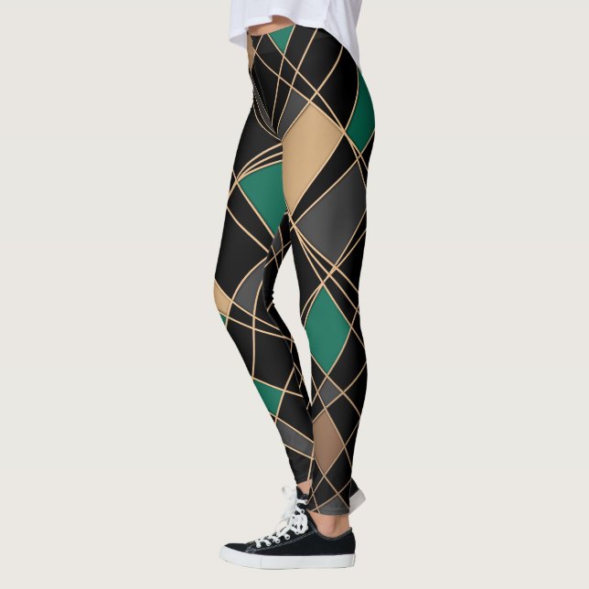 Leggings Geométrico, abstracto, negro (Izquierda)