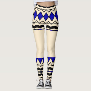 Leggings Geométrico Azul Africano