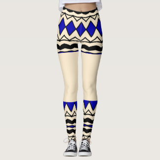 Leggings Geométrico Azul Africano