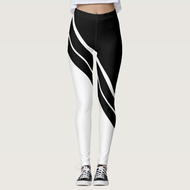 Leggings Geométrico blanco y negro (Anverso)