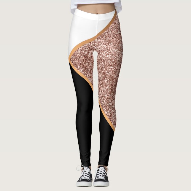 Leggings Geométrico del Purpurina Rosa (Anverso)