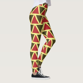Leggings Geométrico del triángulo rojo verde