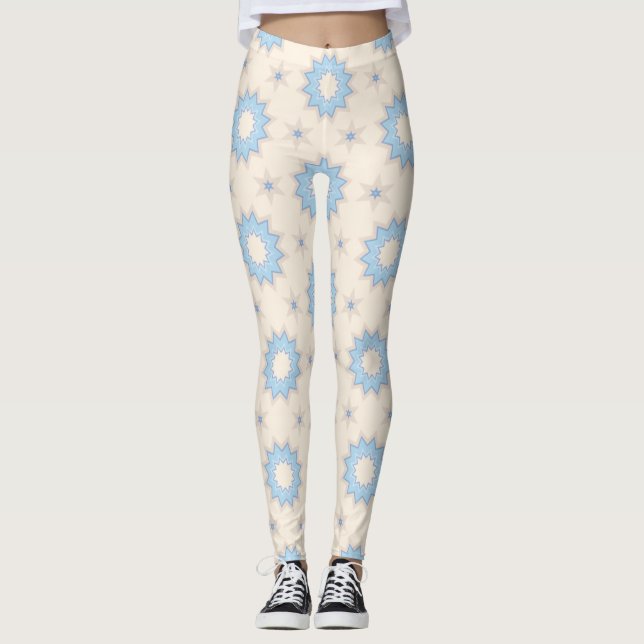 Leggings Geométrico Estallido de Estrellas Azules (Anverso)