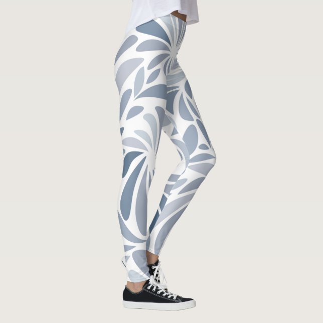 Leggings Geométrico gris azul de luz suave de bonito (Derecha)