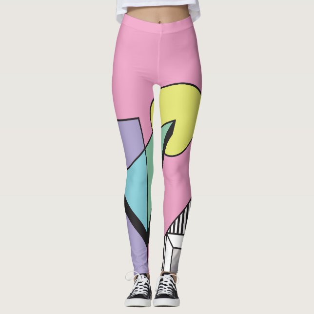 Leggings Geométrico Postmoderno: Composición abstracta (Anverso)